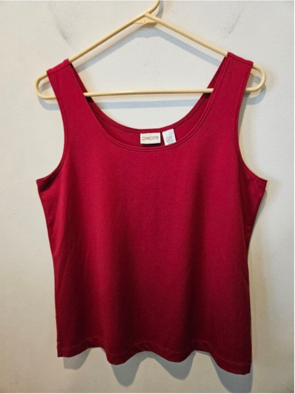 Women's Chico's Red Soft Stretch Scoop Neck Tank Top Size Large